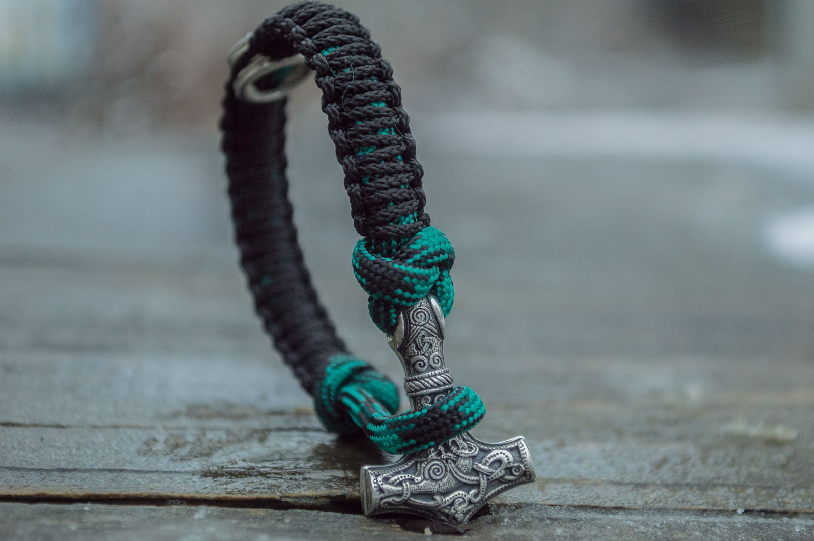 Bracelet Paracorde Marteau de Thor Sven — Argent 925