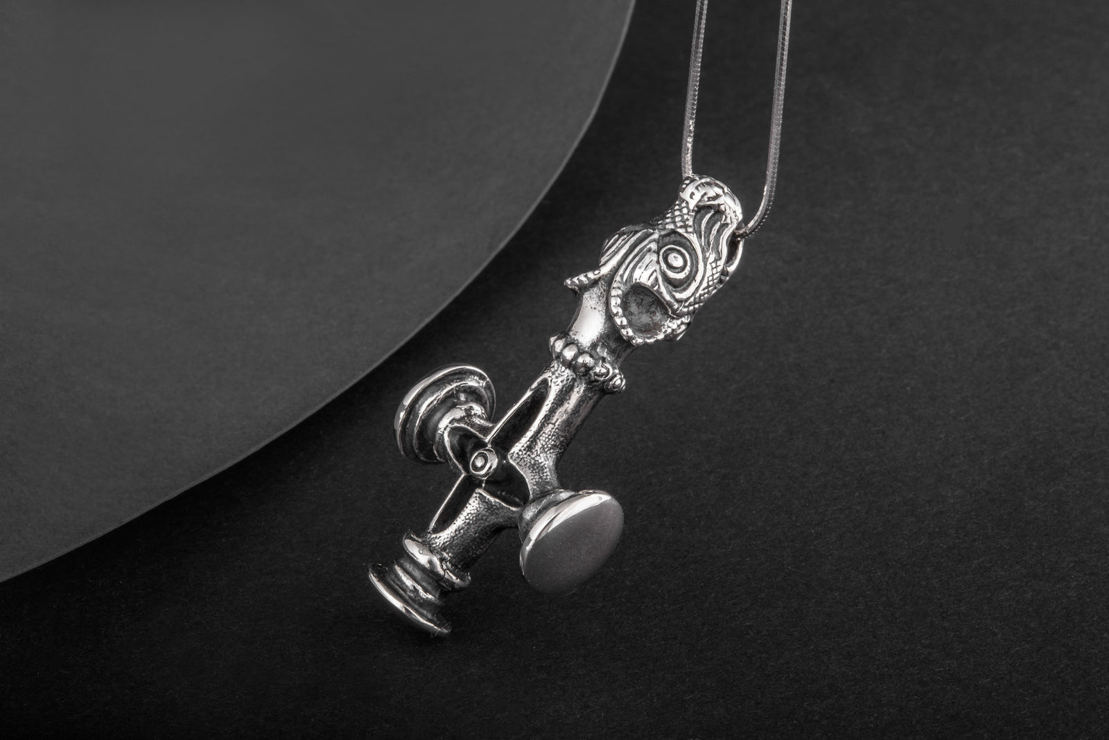 Pendentif Croix Mjölnir — Argent 925
