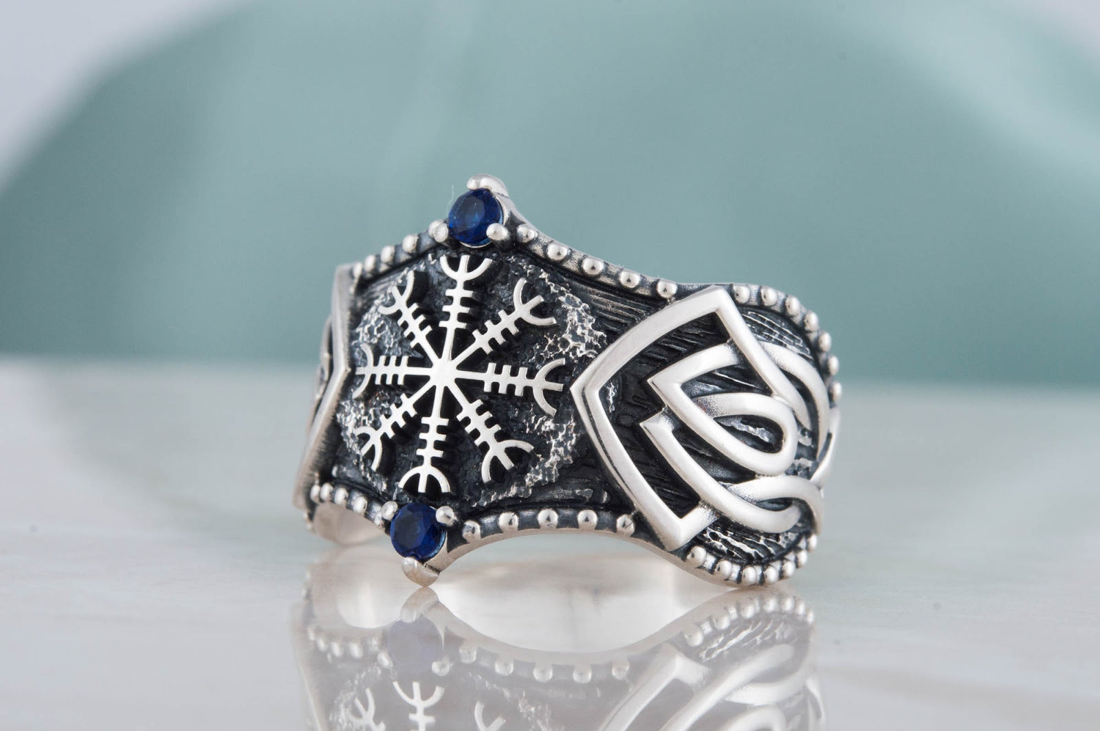 Bague Aegishjalmur et Ornement Floki — Argent 925
