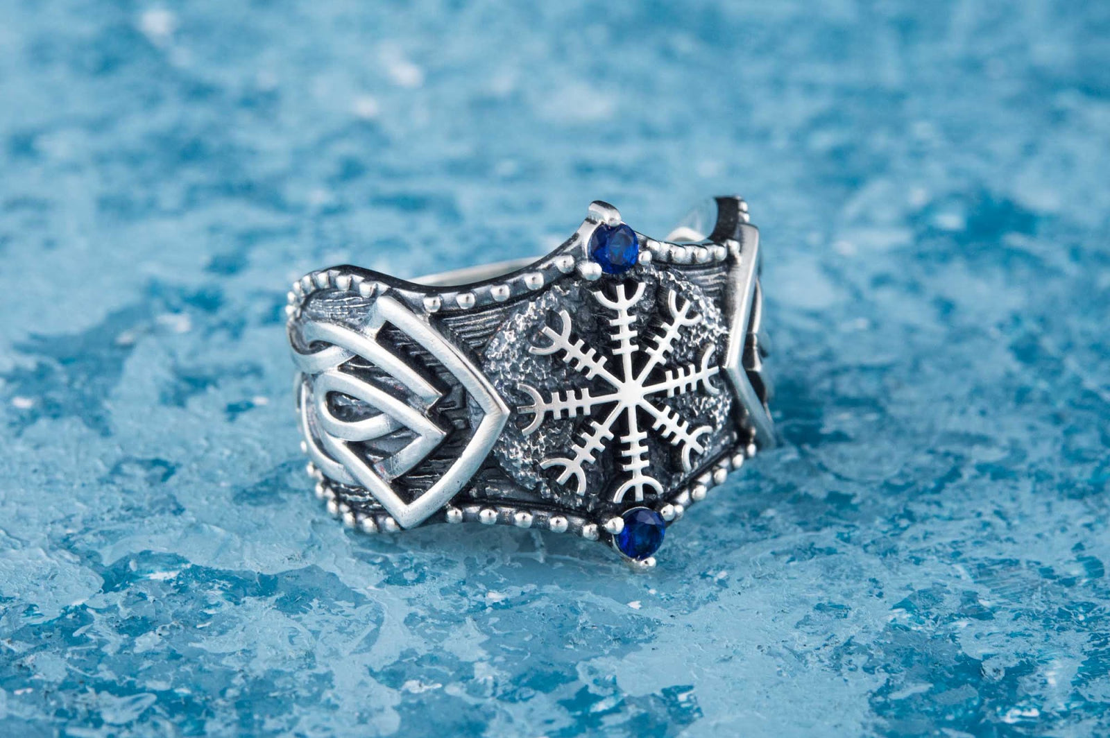 Bague Aegishjalmur et Ornement Floki — Argent 925
