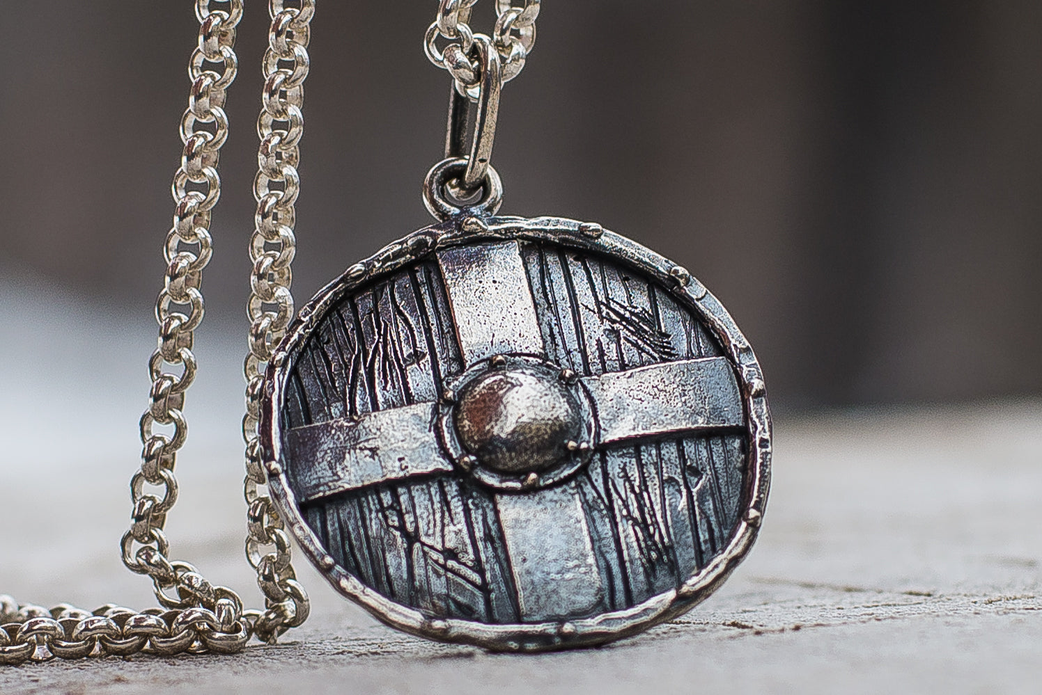 Pendentif Bouclier Grand Modèle — Argent 925