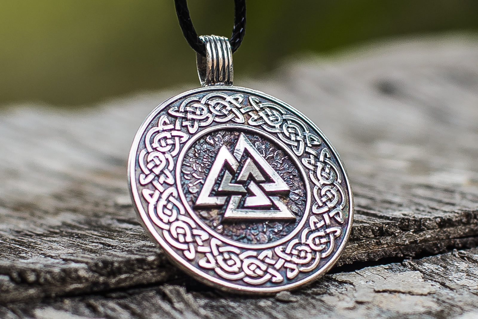 Pendentif Valknut et Ornement Viking — Argent 925