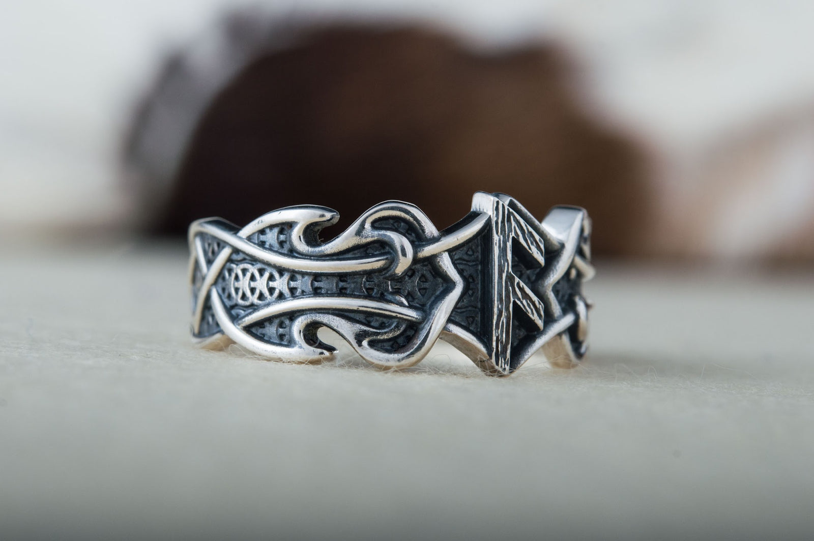 Bague Rune et Ornement Runique — Argent 925
