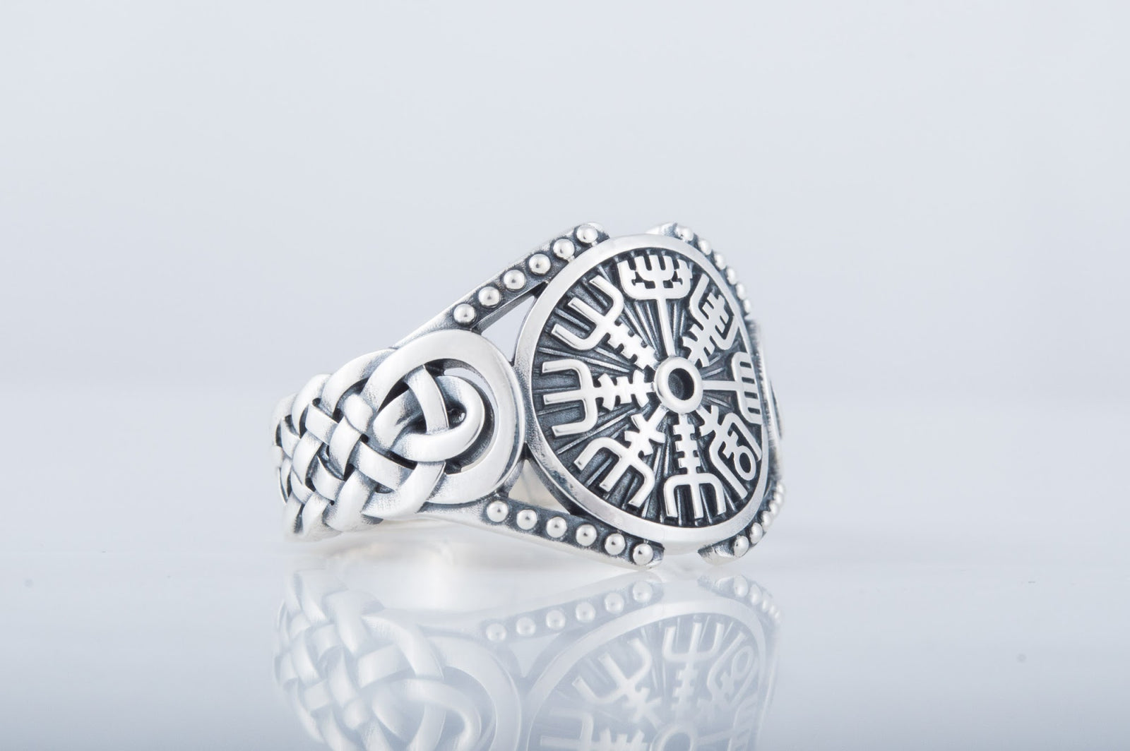 Bague Vegvisir et Ornement Chevalière — Argent 925