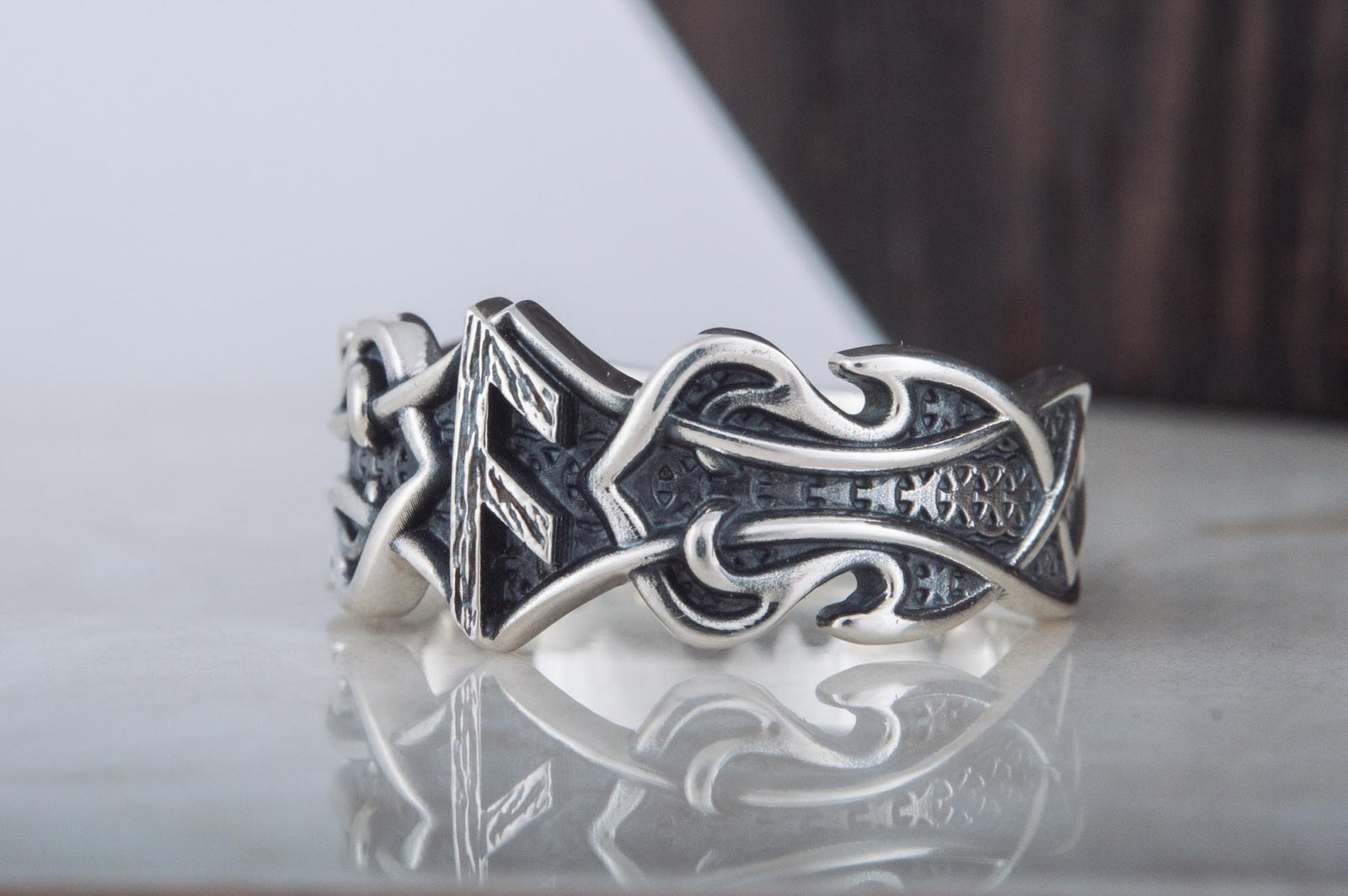 Bague Rune et Ornement Runique — Argent 925