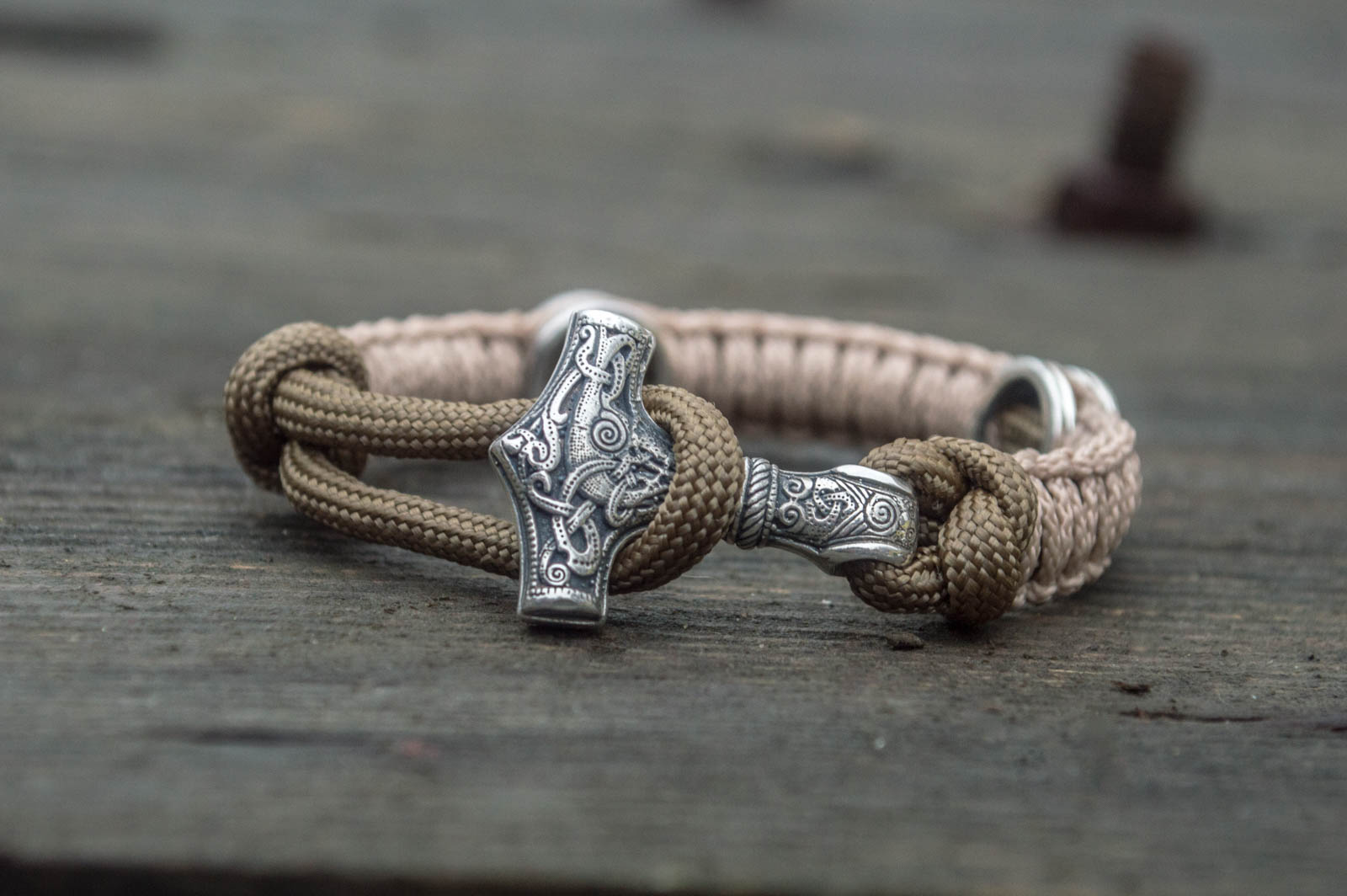 Bracelet Paracorde Marteau de Thor Egil — Argent 925