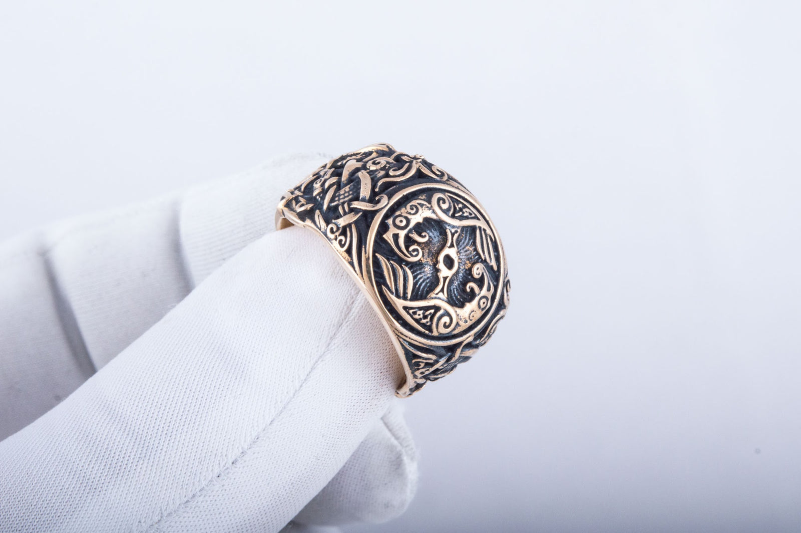Bague Corbeau et Style Mammen — Bronze