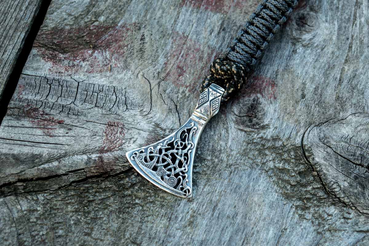 Bracelet Paracorde Hache Viking Ivar — Argent 925