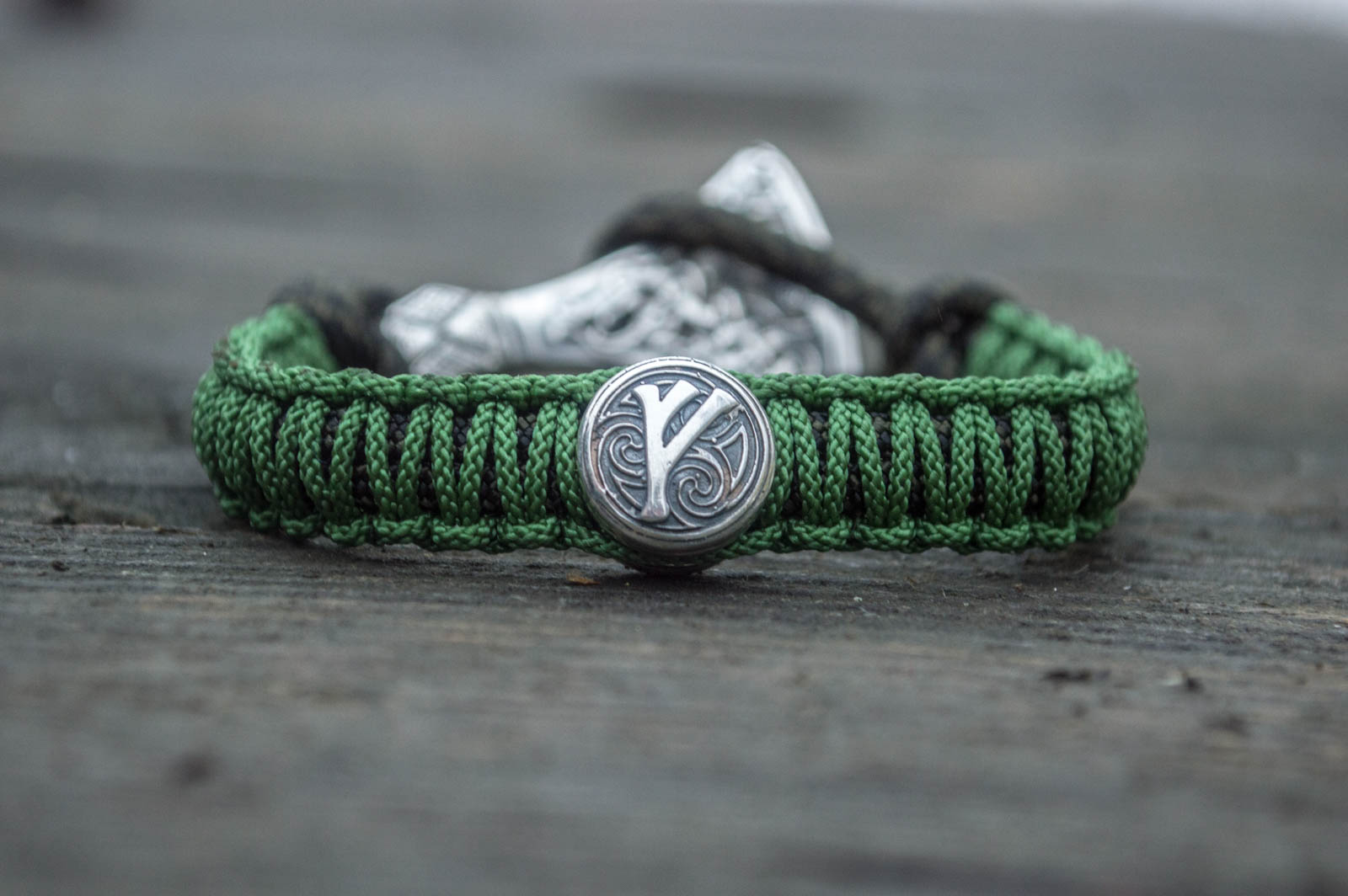 Bracelet Paracorde Médaillon Leif — Argent 925