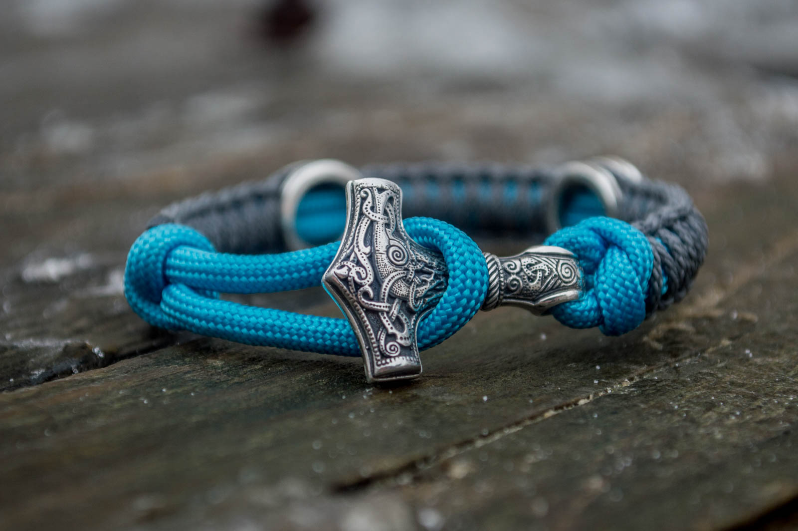 Bracelet Paracorde Marteau de Thor Harald — Argent 925