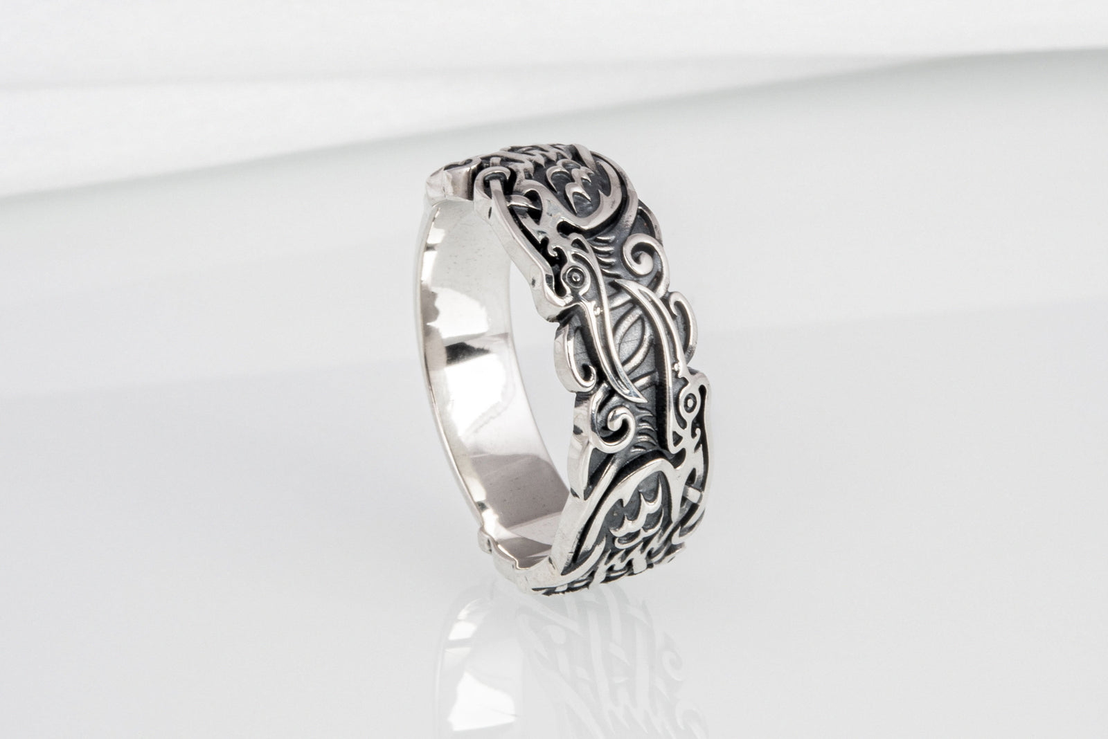 Bague Corbeaux et Ornement — Argent 925