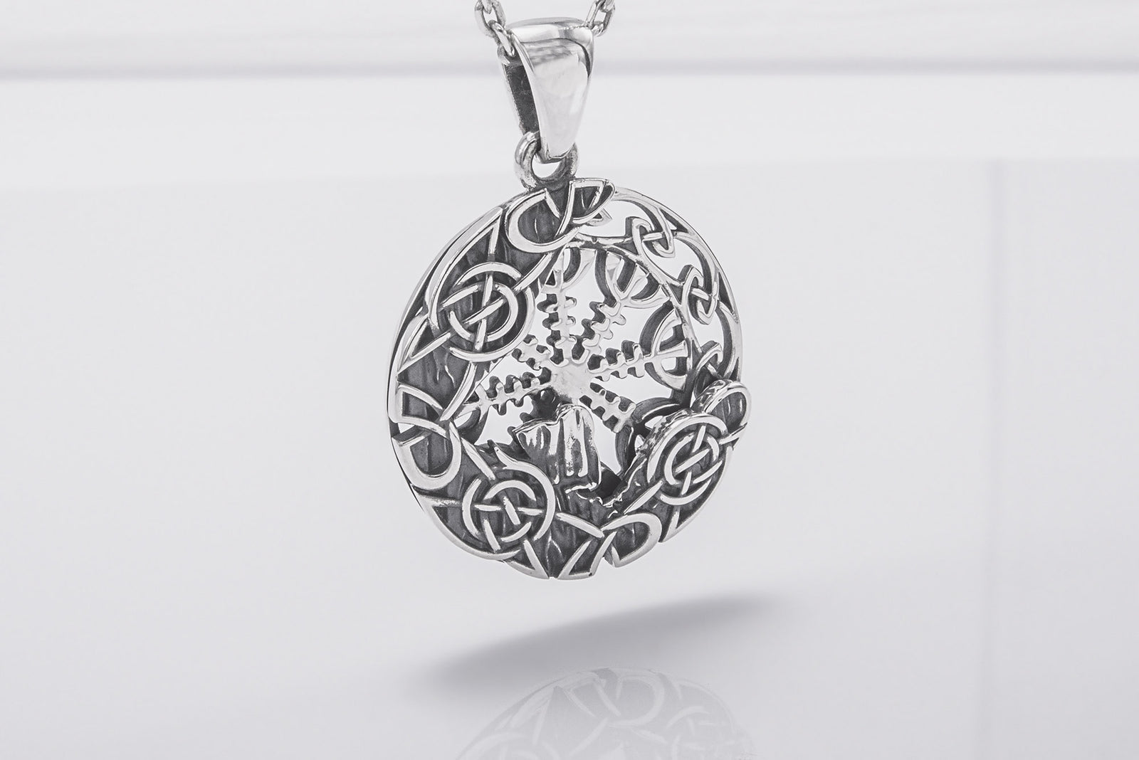 Pendentif Minimaliste Aegishjalmur — Argent 925