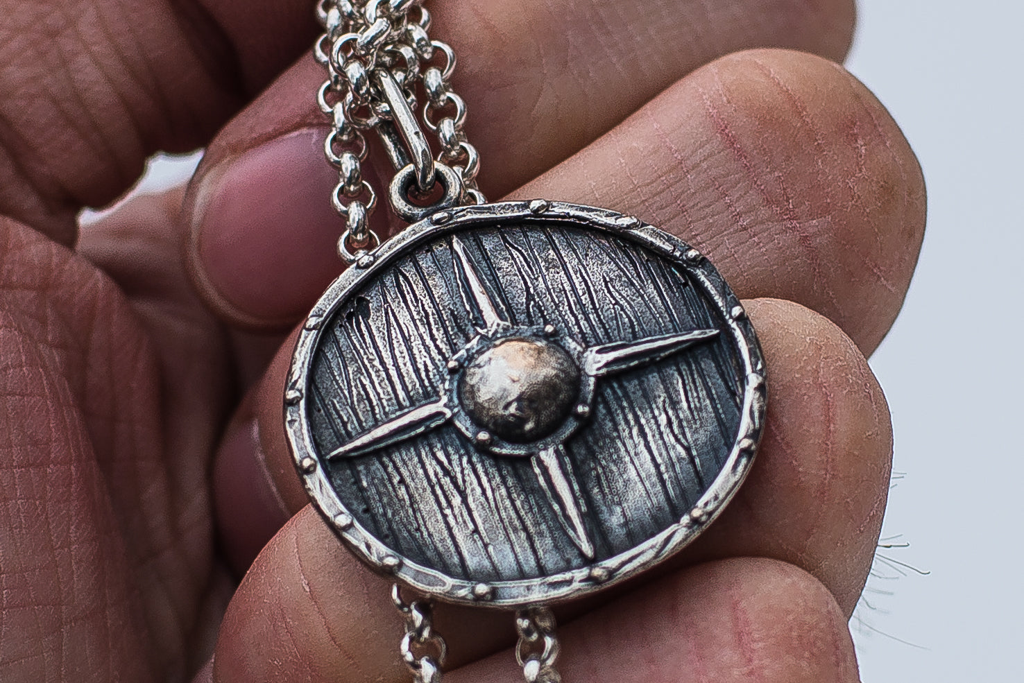Pendentif Bouclier Sigurd — Argent 925