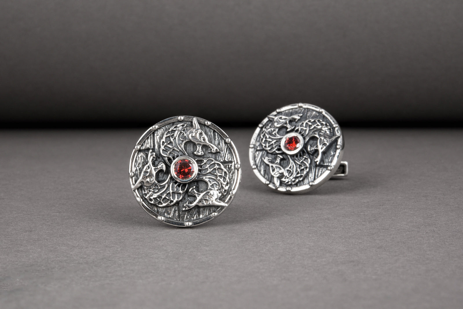 Boutons de manchette Viking Grand Modèle — Argent 925