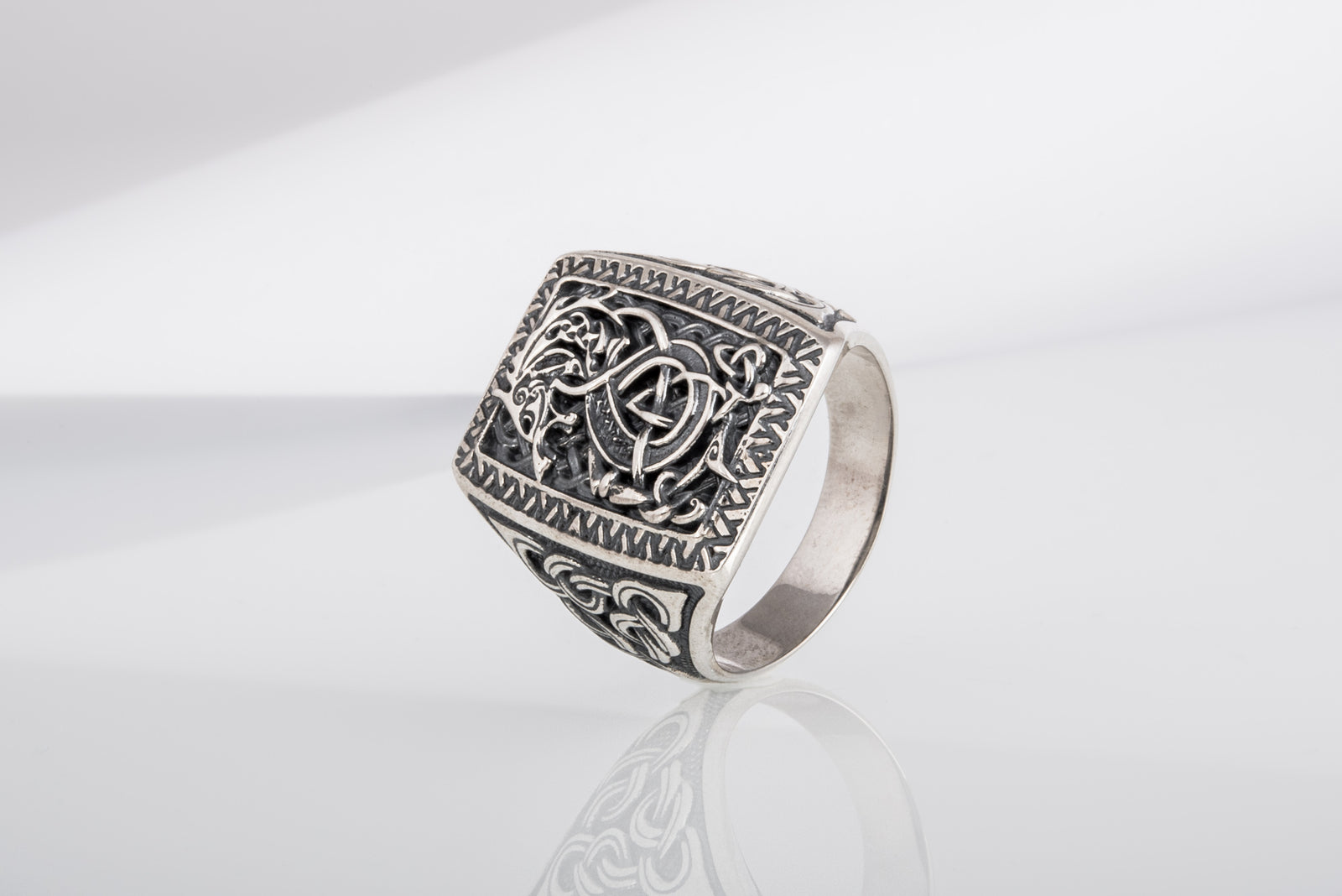 Bague Ornement et Fenrir — Argent 925