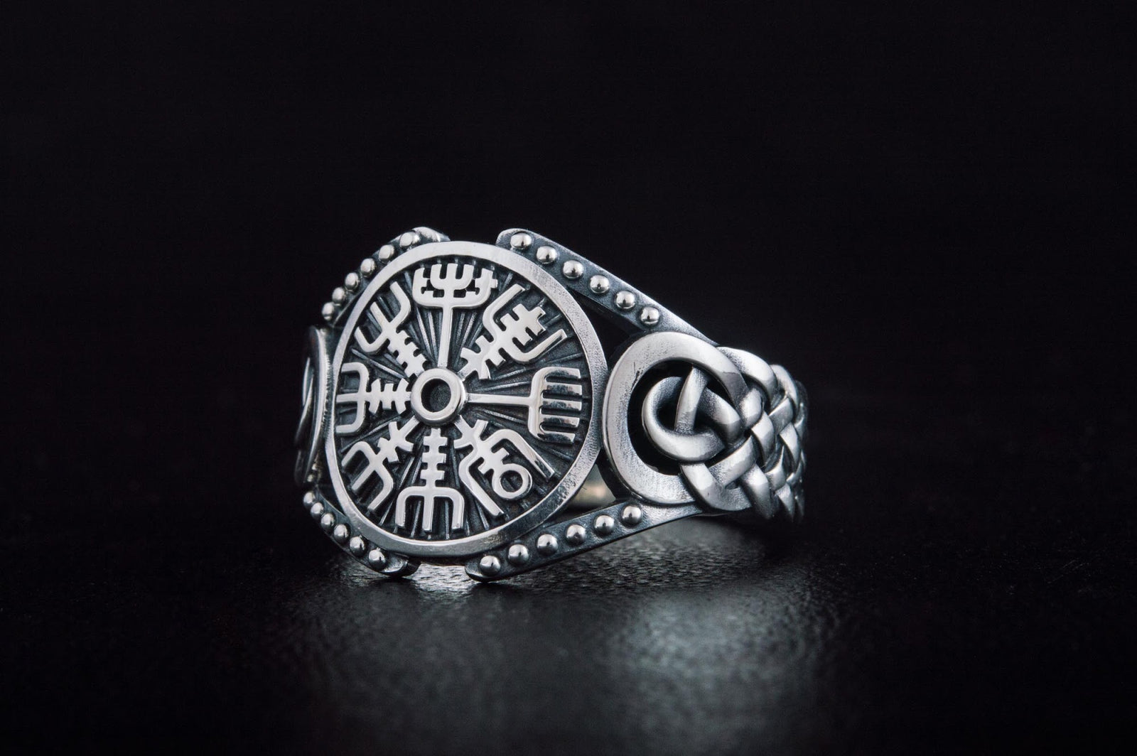 Bague Vegvisir et Ornement Chevalière — Argent 925