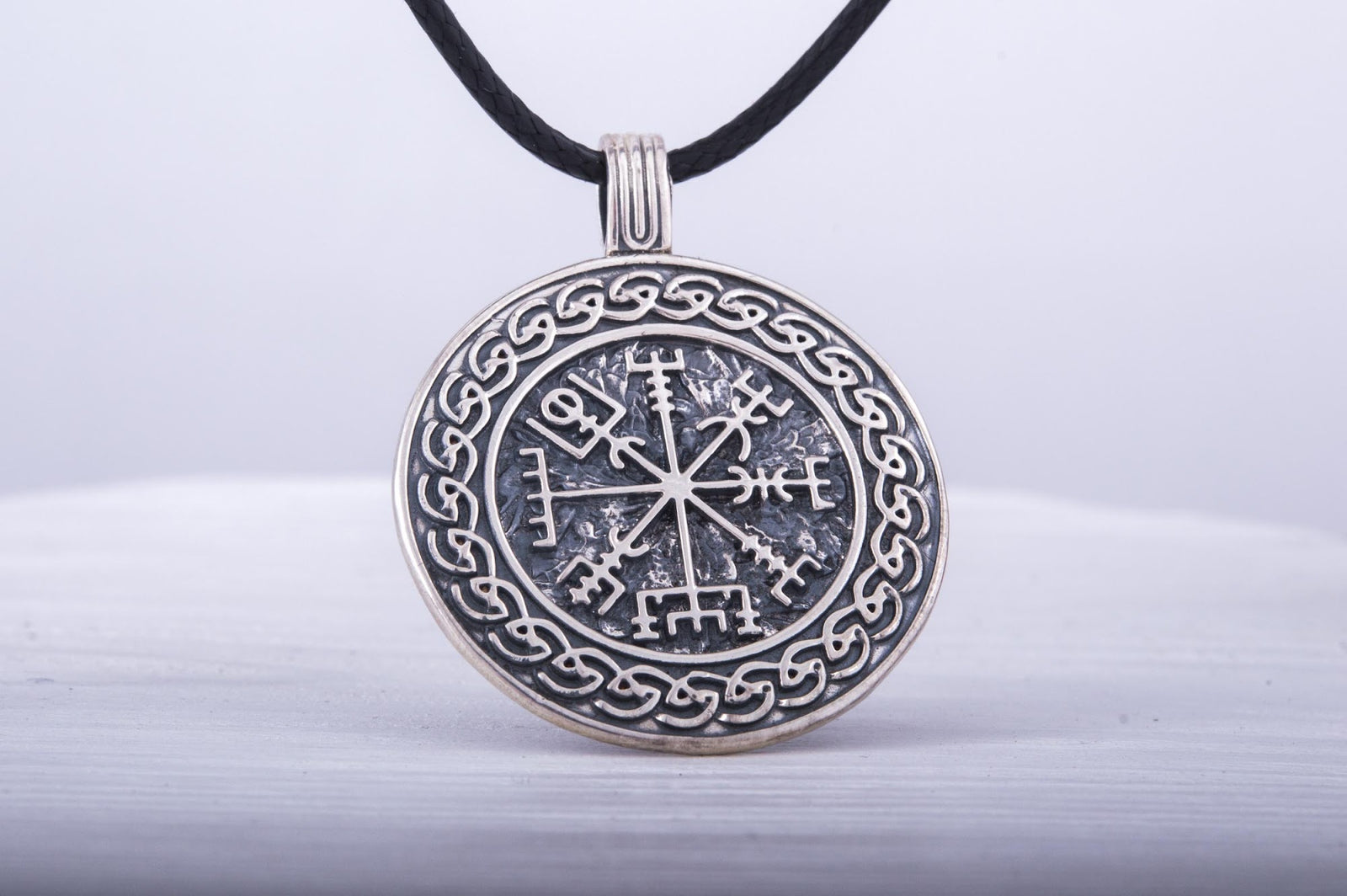 Pendentif Vegvisir et Ornement — Argent 925