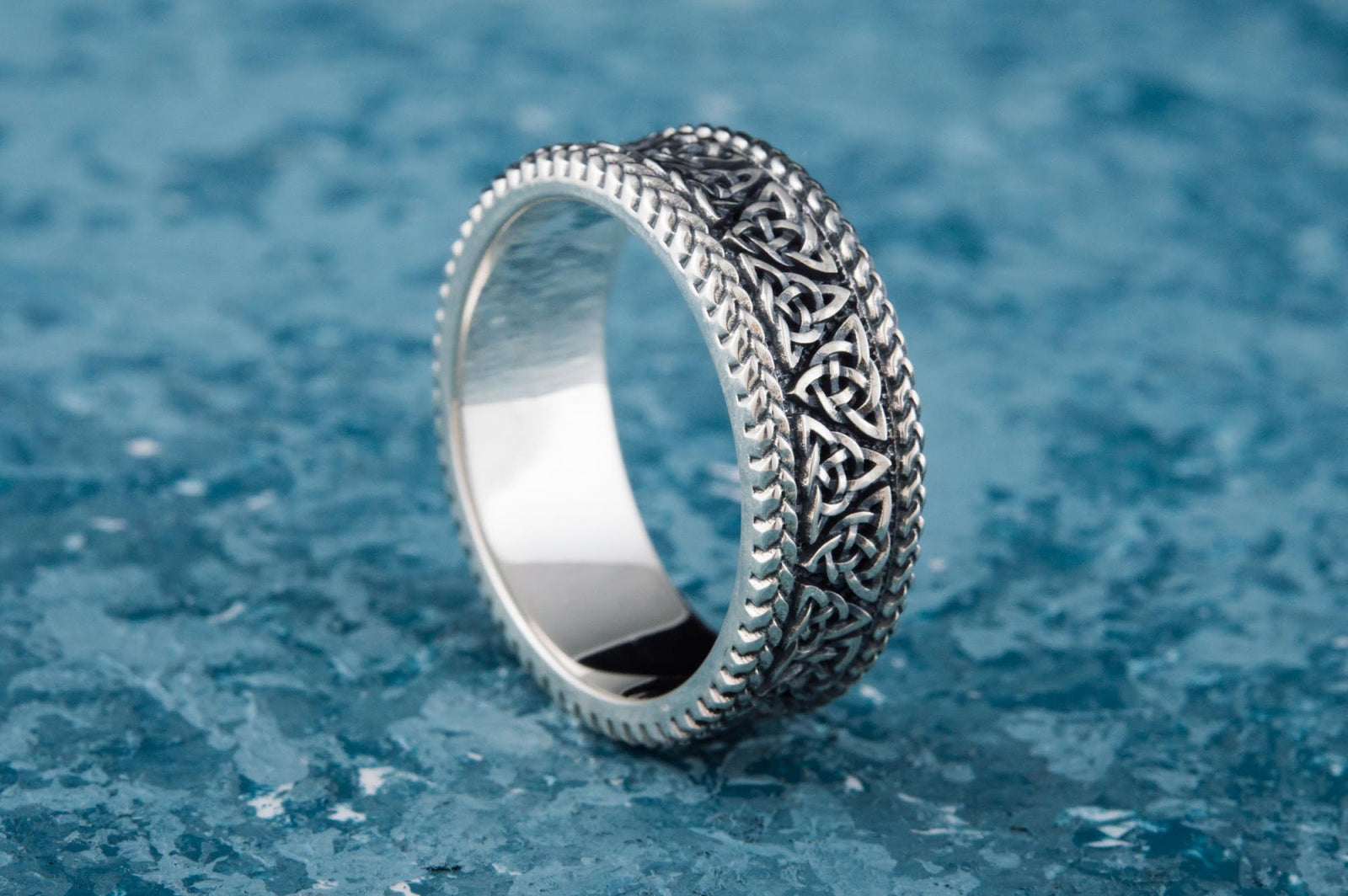 Bague Triquetra et Ornement — Argent 925