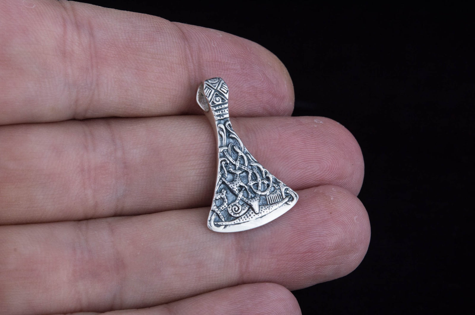 Pendentif Hache et Ornement Style Mammen — Argent 925