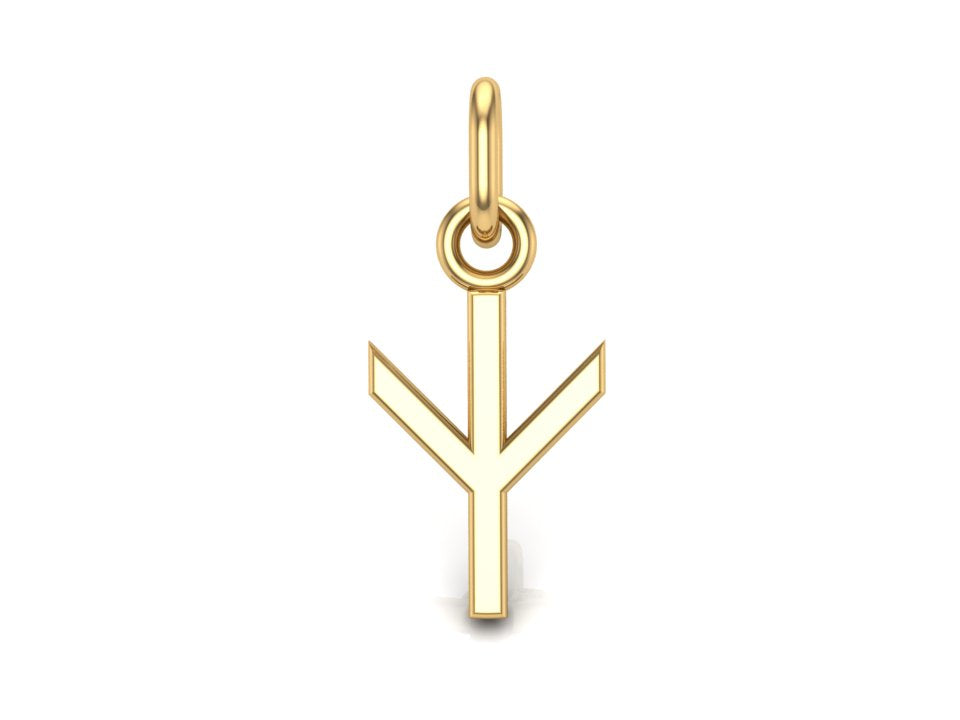 Pendentif Algiz et Rune Petit Modèle — Argent 925