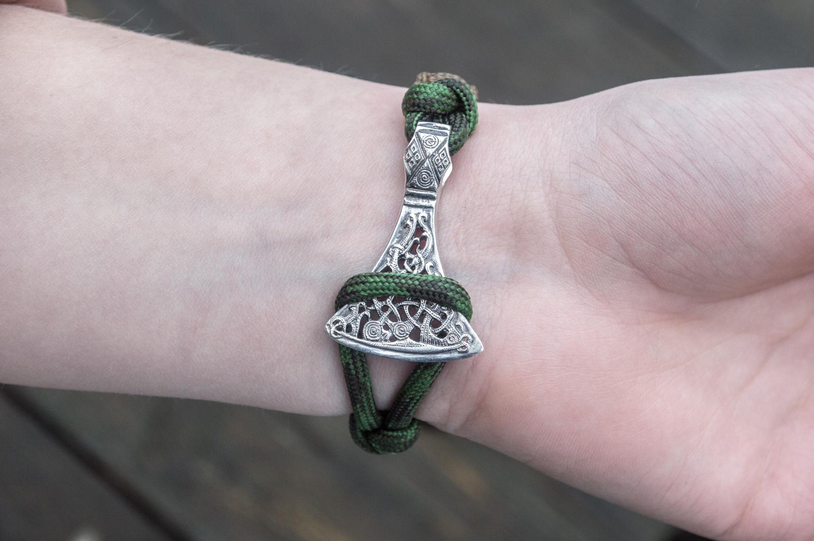 Bracelet Paracorde Médaillon Ulf — Argent 925