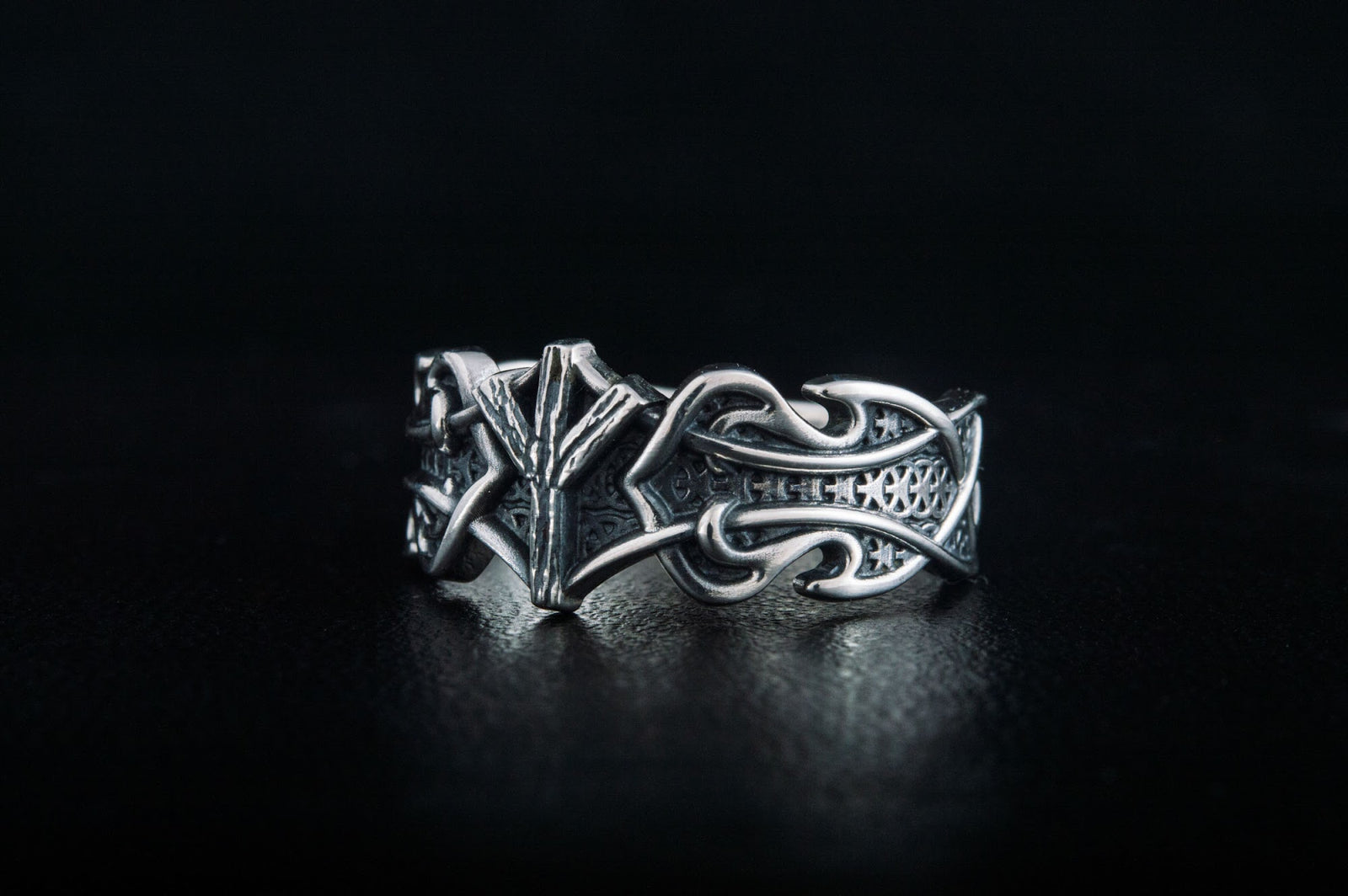 Bague Algiz et Rune — Argent 925