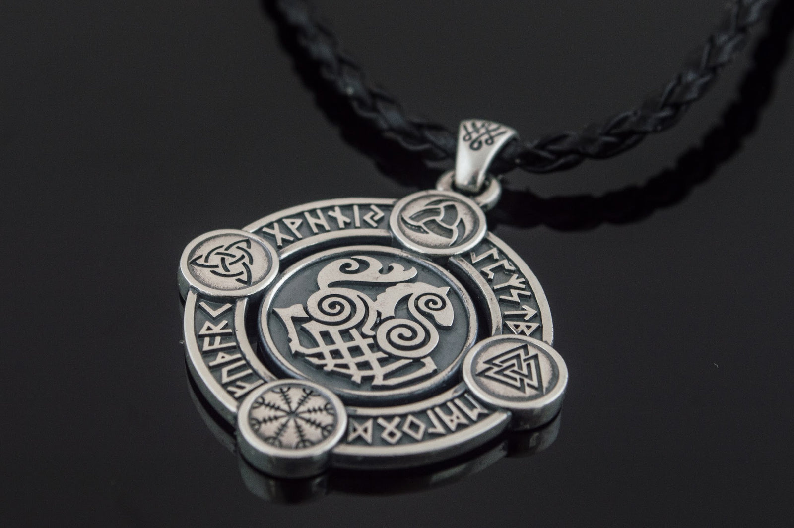 Pendentif Sleipnir Runique — Argent 925