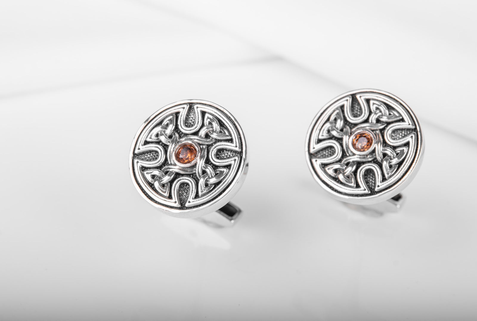 Boutons de manchette Viking Hravn — Argent 925