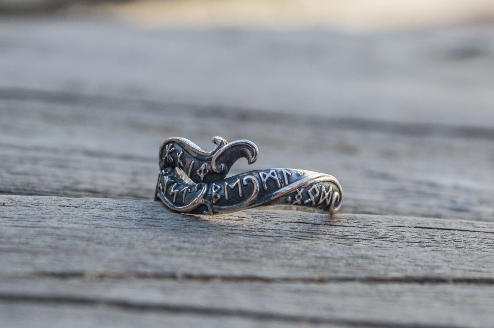 Bague Ouroboros et Runes — Argent 925