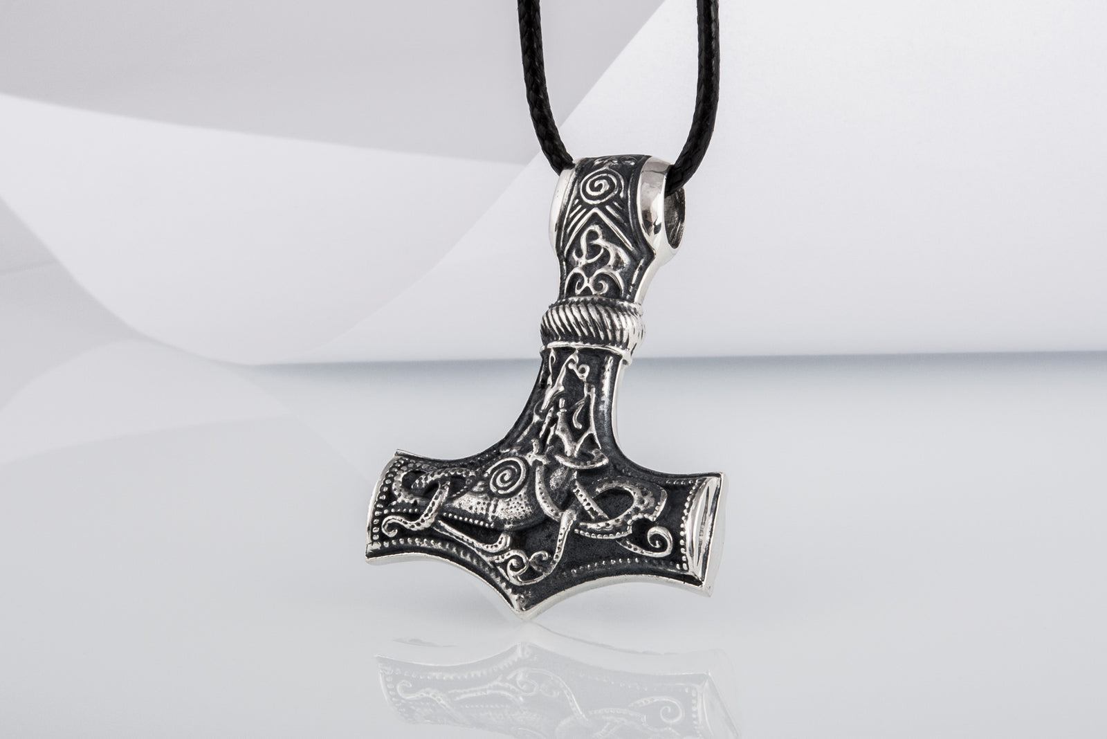 Pendentif Marteau de Thor et Mjölnir Ornement — Argent 925