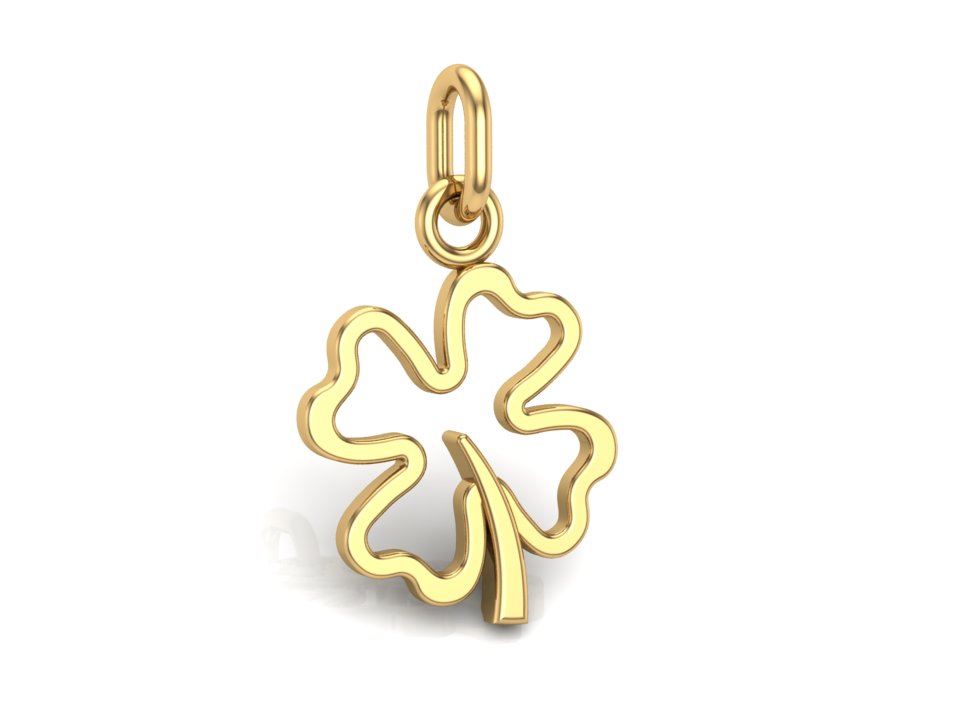 Pendentif Trèfle à Quatre Feuilles Miniature — Argent 925
