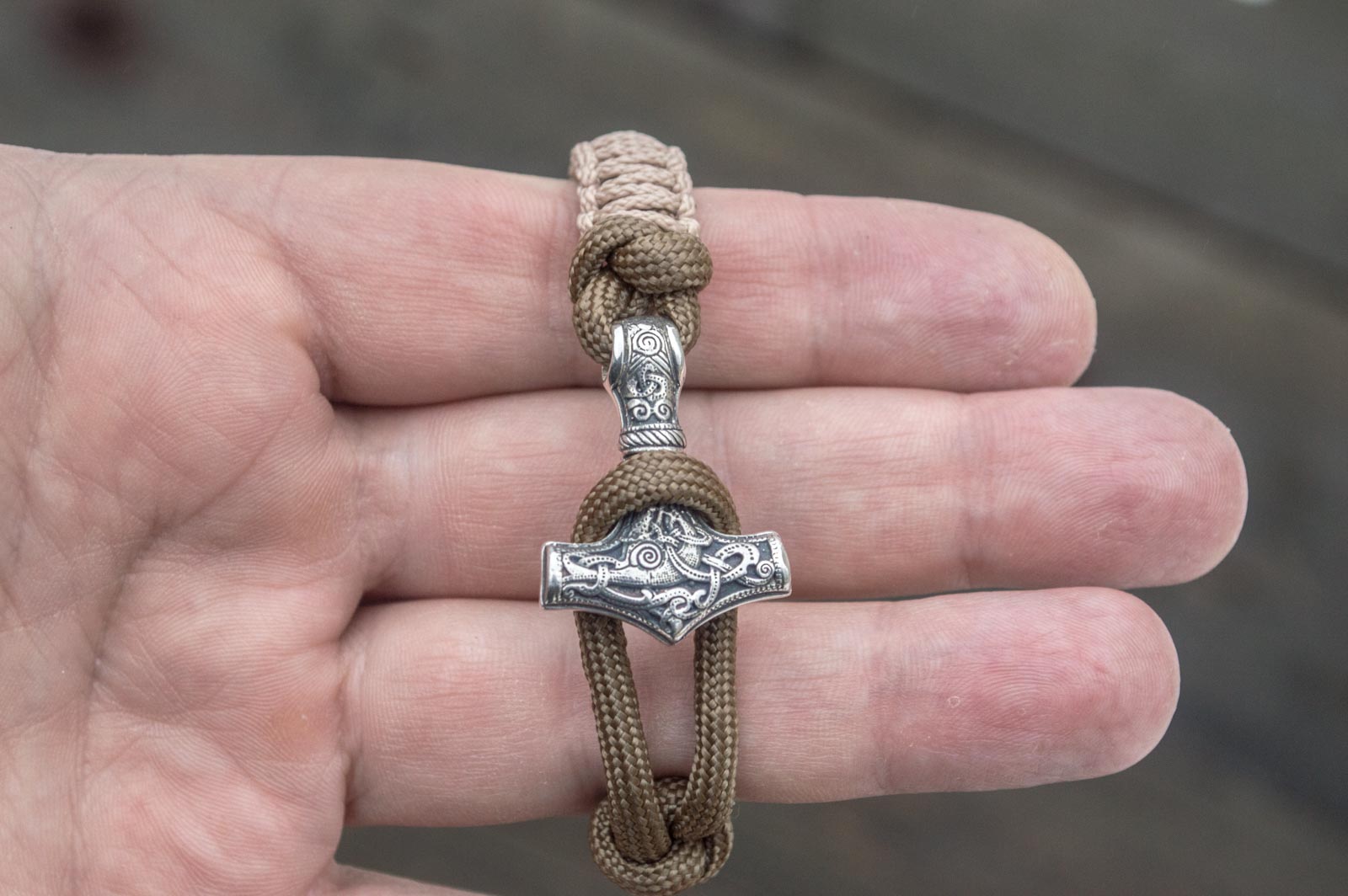Bracelet Paracorde Marteau de Thor Egil — Argent 925
