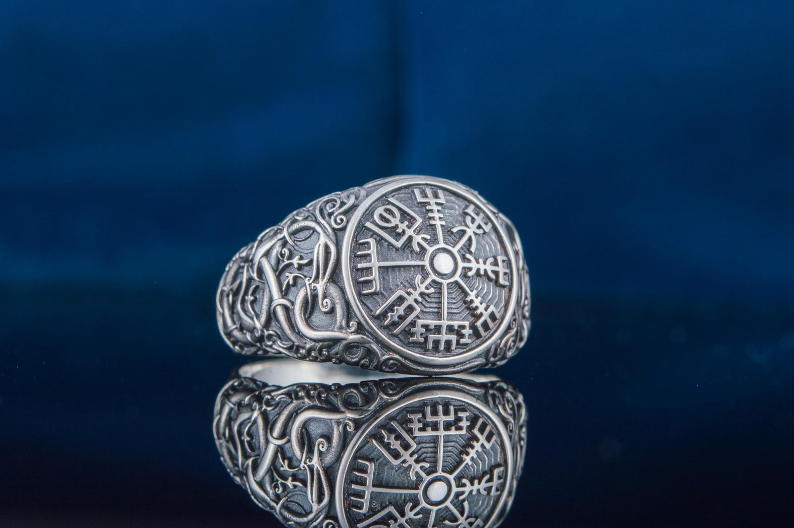 Bague Vegvisir et Style Urnes — Argent 925