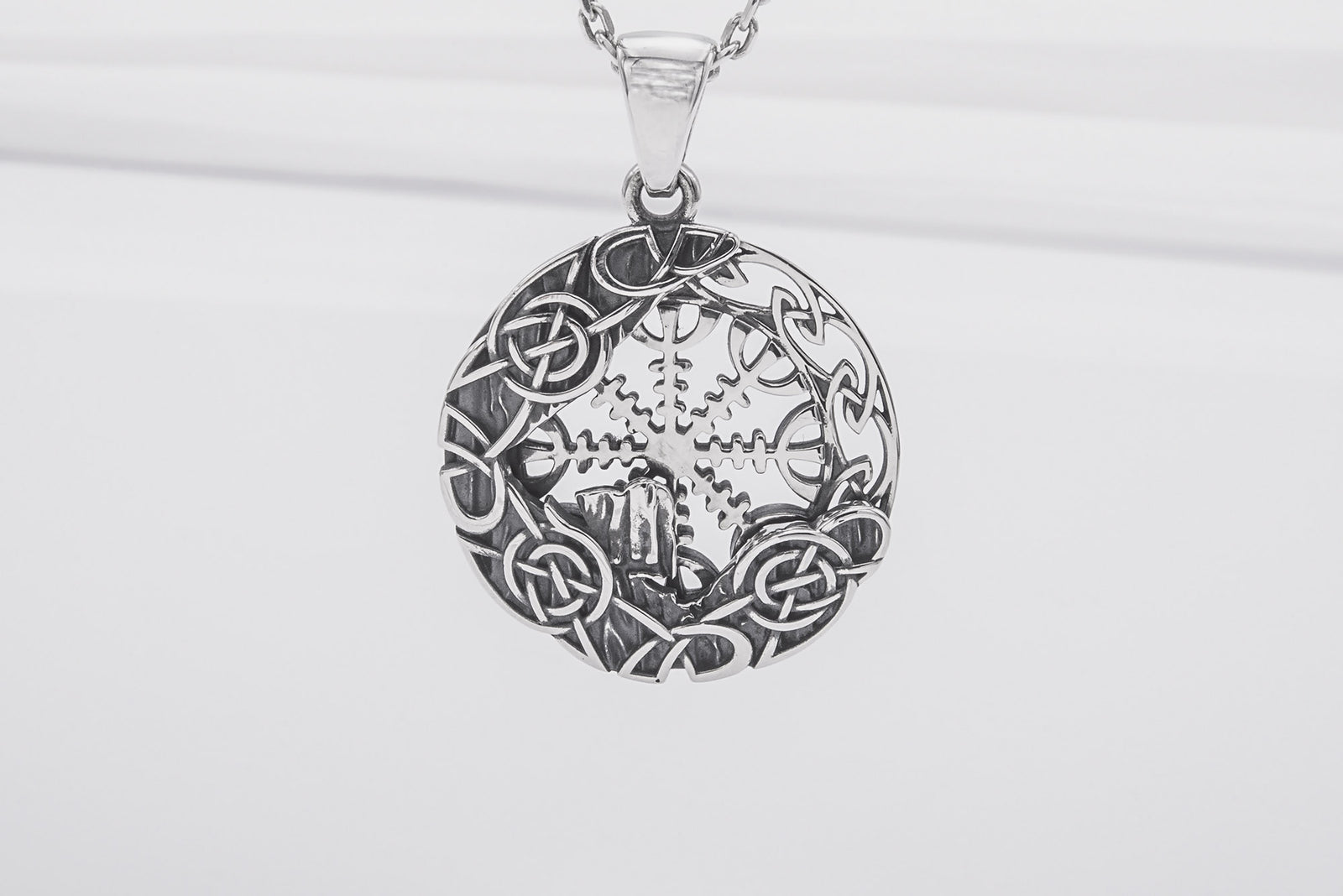 Pendentif Minimaliste Aegishjalmur — Argent 925