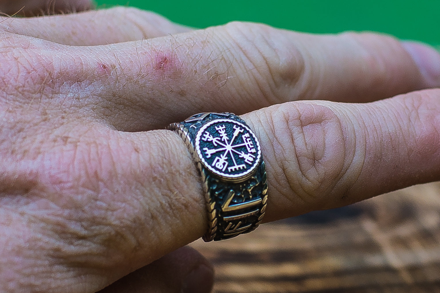Bague Vegvisir et Salut à Odin — Argent 925