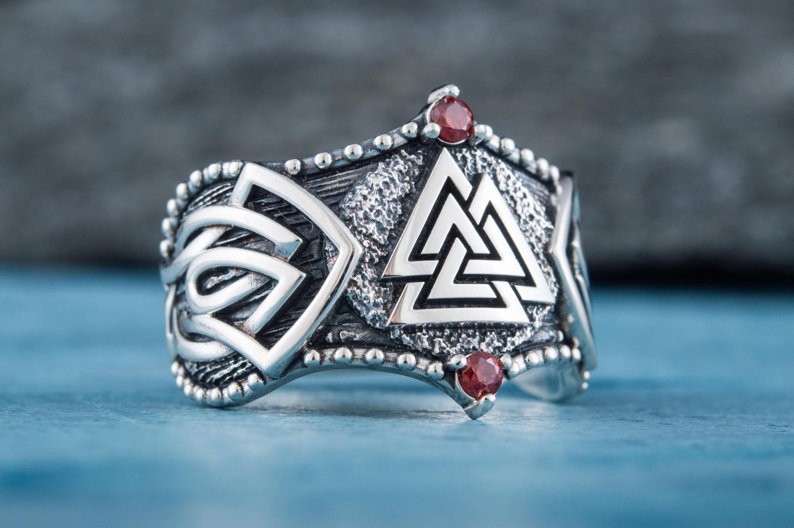 Bague Valknut et Ornement Bjorn — Argent 925
