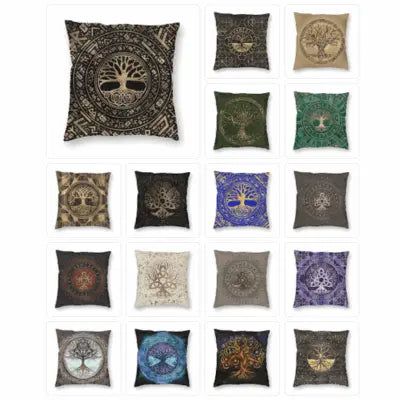 20 Housses de Coussin Vegvisir et Yggdrasil - au choix - Viking Héritage