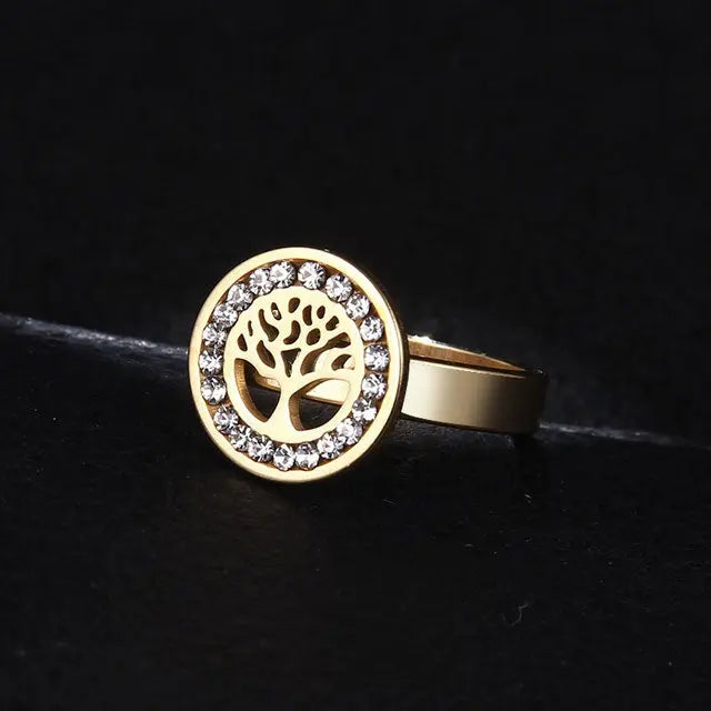 BAGUE ARBRE DE VIE COEUR DORÉ - Viking Héritage