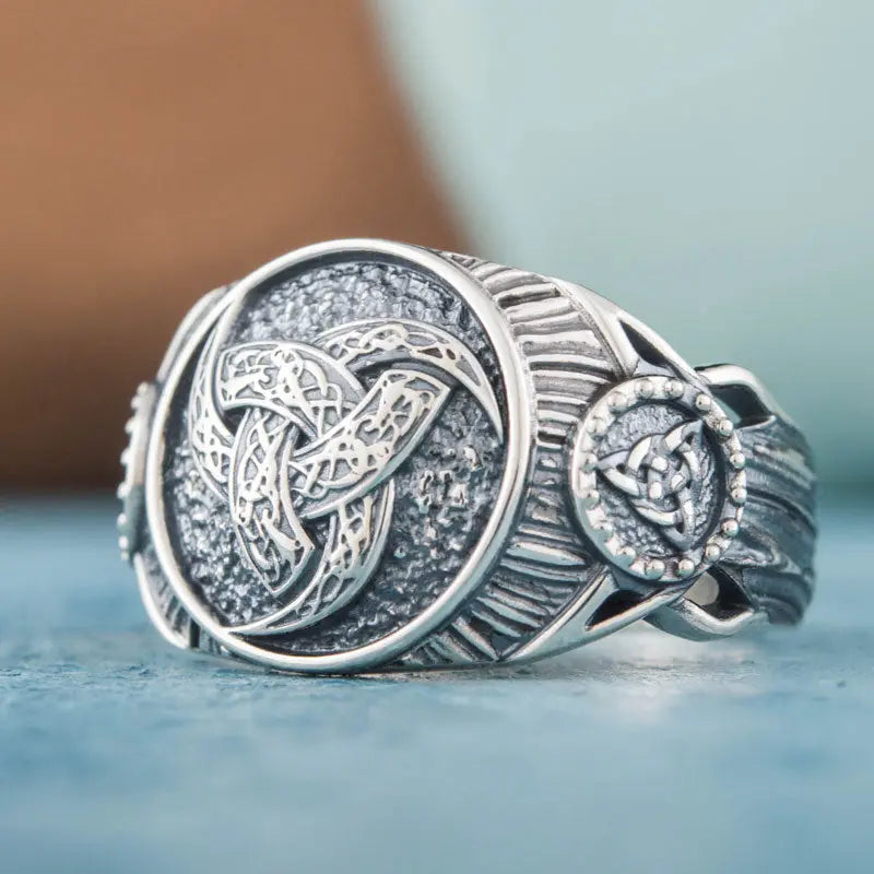 BAGUE CORNE D'ODIN (ARGENT) - Viking Héritage