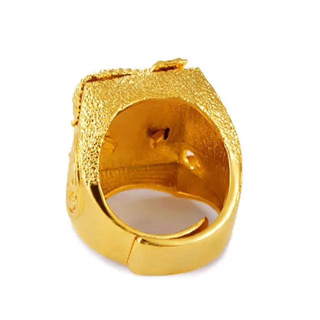 BAGUE DRAGON D'OR (ACIER) - Viking Héritage