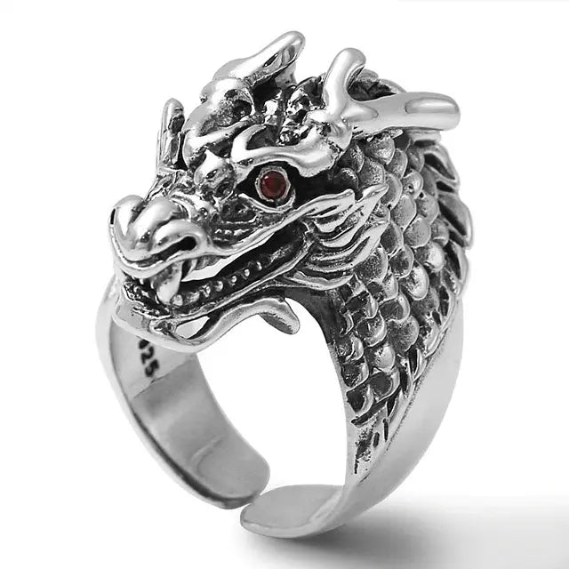 BAGUE DRAGON IMMORTEL (ARGENT) - Viking Héritage