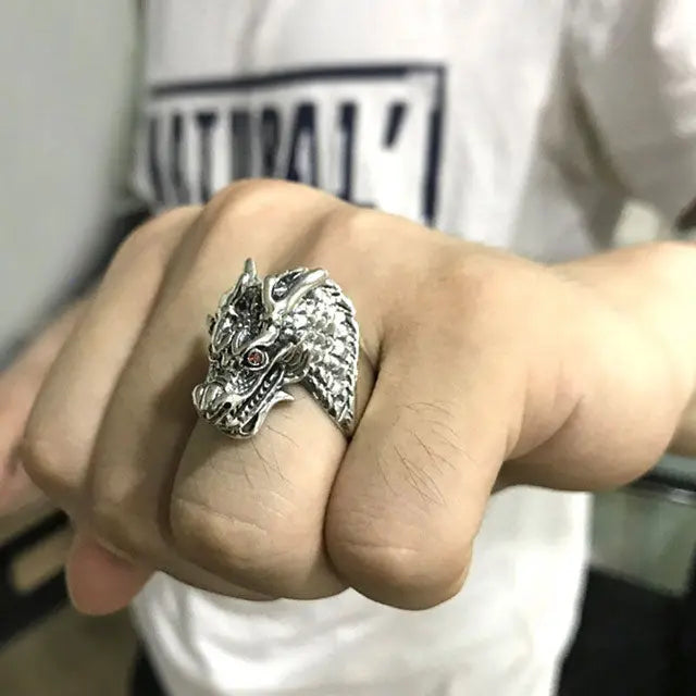 BAGUE DRAGON IMMORTEL (ARGENT) - Viking Héritage