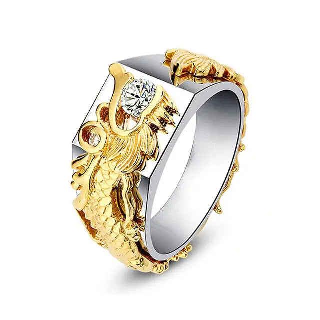 BAGUE DRAGON MAJESTUEUX (ACIER) - Viking Héritage