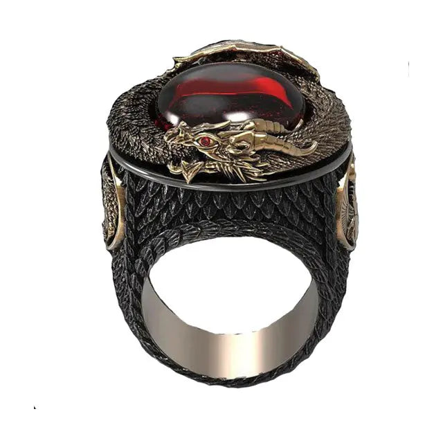 BAGUE DRAGON MIDGARD (ACIER) - Viking Héritage
