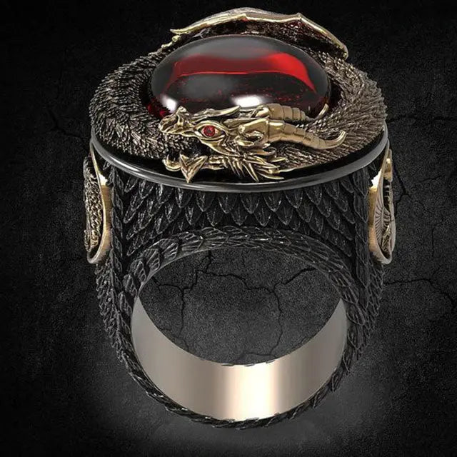 BAGUE DRAGON MIDGARD (ACIER) - Viking Héritage