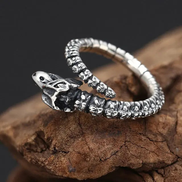BAGUE DRAGON VIKING - SQUELETTE DE FAFNIR (ARGENT) - Viking Héritage