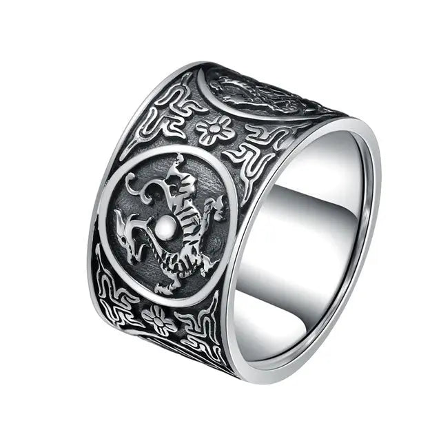 BAGUE DRAGON VIKING (ARGENT) - Viking Héritage