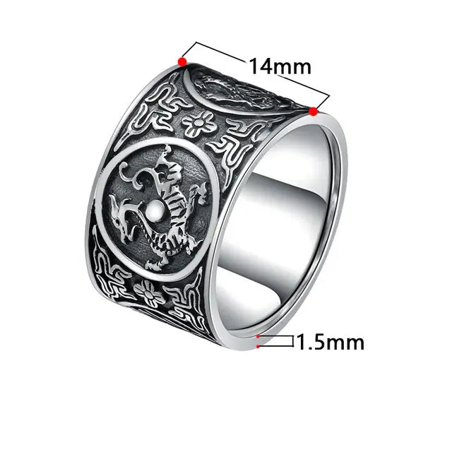 BAGUE DRAGON VIKING (ARGENT) - Viking Héritage