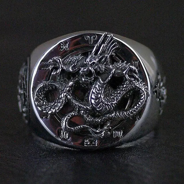BAGUE DRAGON ZODIACAL (ARGENT) - Viking Héritage