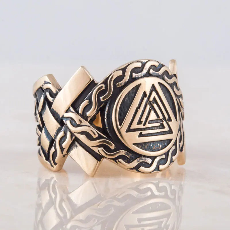 BAGUE FORCE DU VALKNUT (BRONZE MASSIF) - Viking Héritage